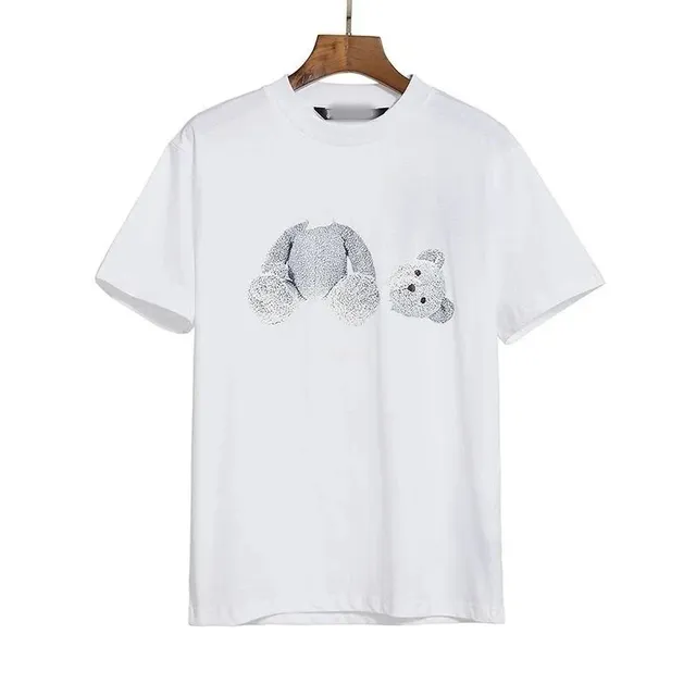 Palm Angels Bear Graphic Tee White with Grey Bear Print