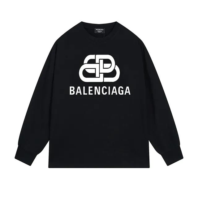 Balenciaga Long-Sleeve Tee Logo Print