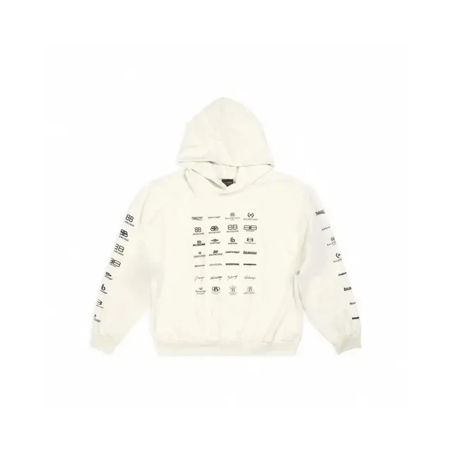 Balenciaga Logo-Print Hoodie Multi-Logo