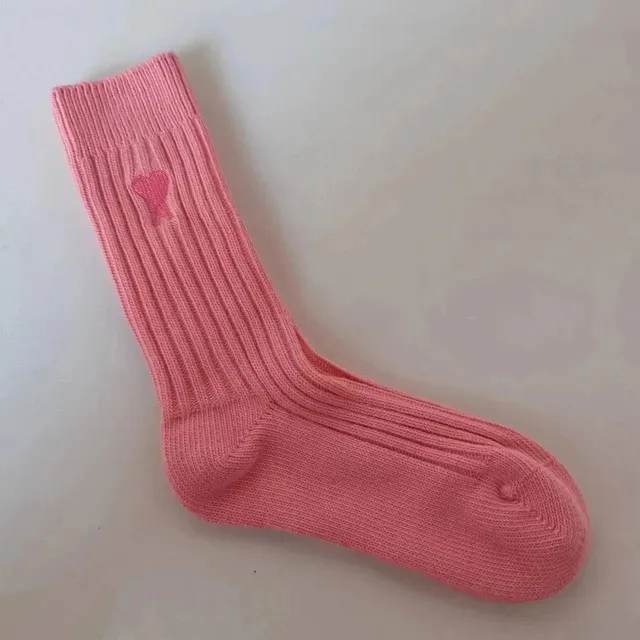Ribbed Sock Heart Embroidery