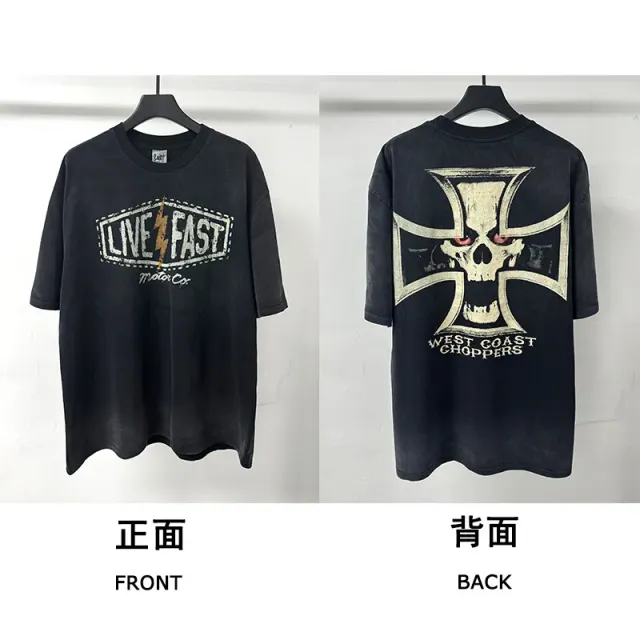 Chrome Hearts Graphic Tee Live Fast West Coast Choppers