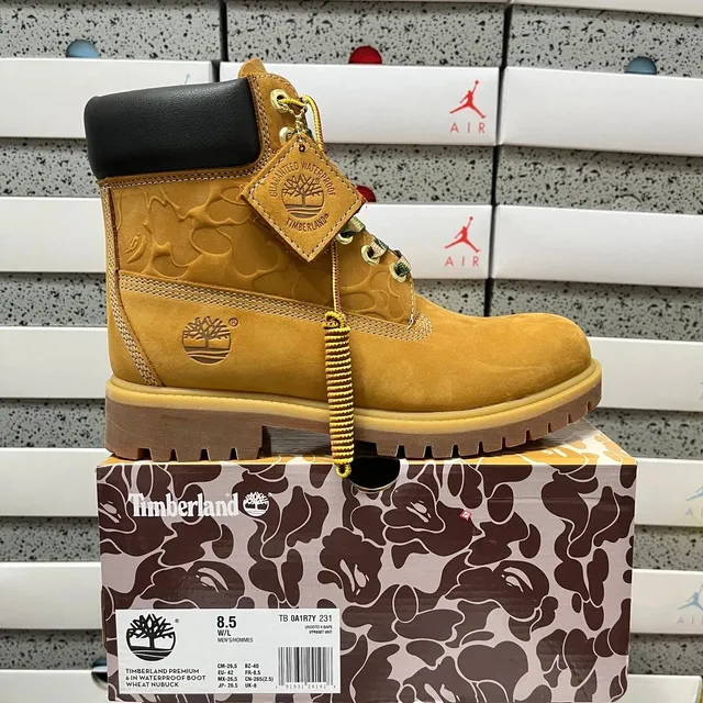 Timberland × BAPE Premium 6-Inch Waterproof Boot Wheat Nubuck