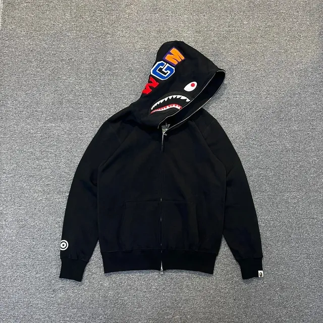 BAPE Shark Full Zip Hoodie Black with Colored Logo
