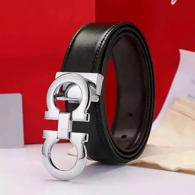 Ferragamo Gancini Belt Silver Gancini Buckle
