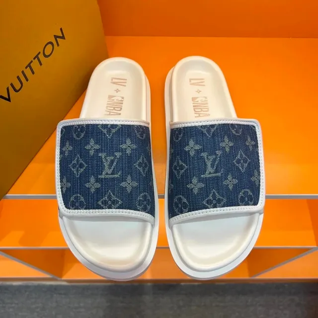 Louis Vuitton × NBA Denim Slide