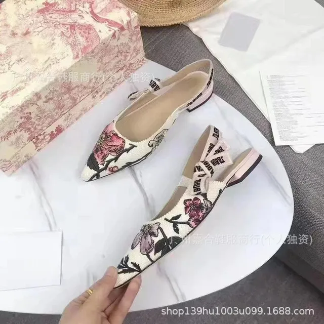 Dior Saddle Mule Floral Embroidery