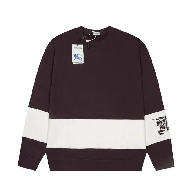 Burberry Crewneck Sweatshirt Color-Block with Equestrian Knight Print