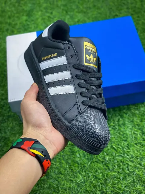 Adidas Superstar Black White Gold