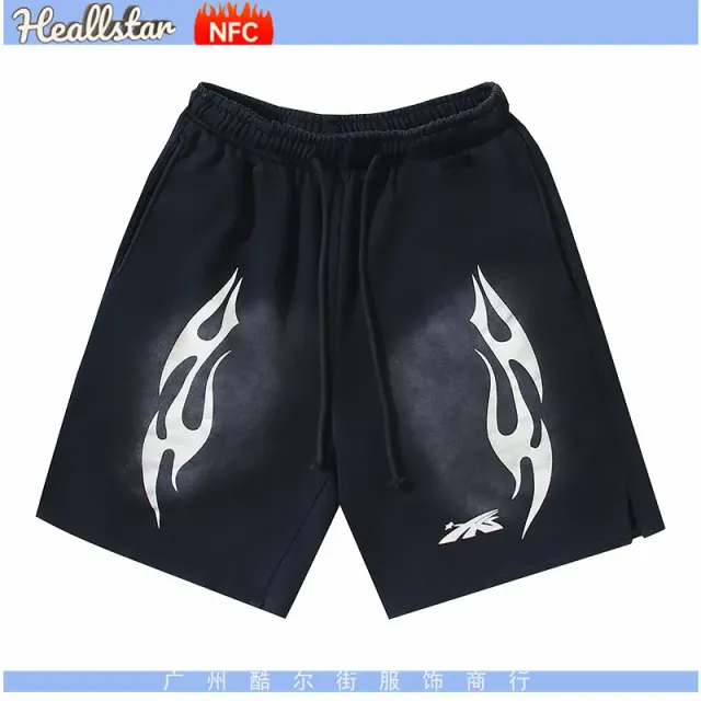 Hellstar Flame Graphic Shorts Flame Print