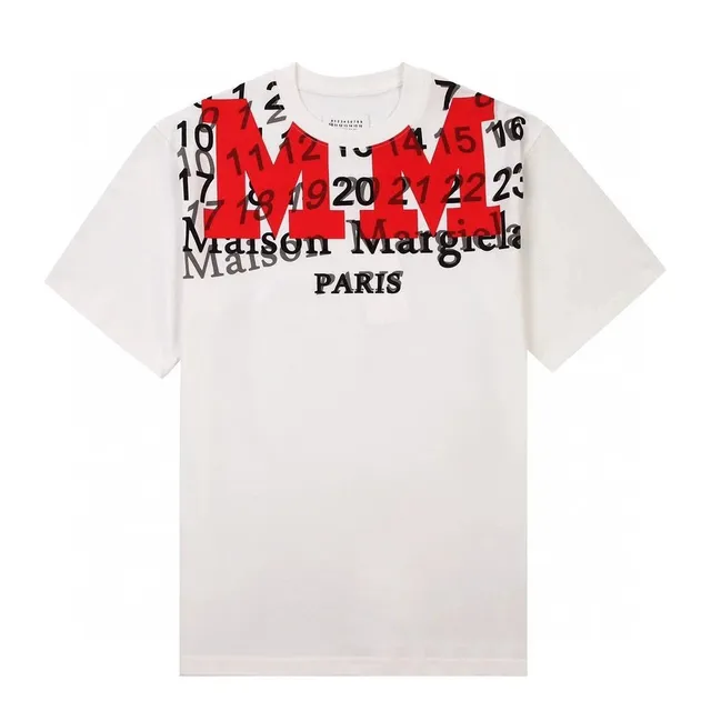 Maison Margiela Graphic T-Shirt Numbers and Logo Print