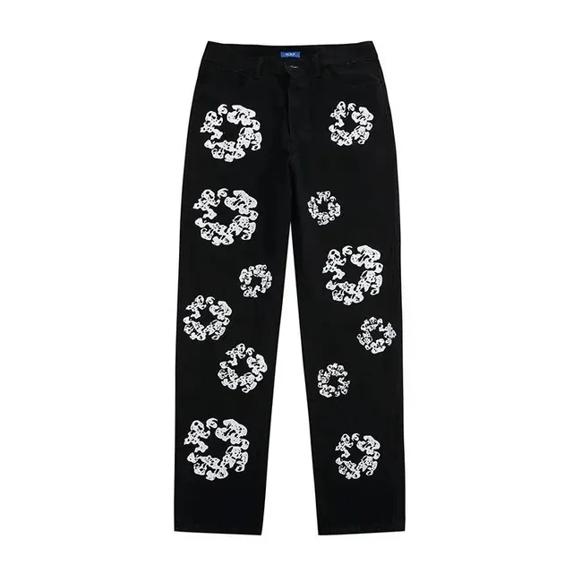 Corteiz Printed Jeans Cloud Logo Print