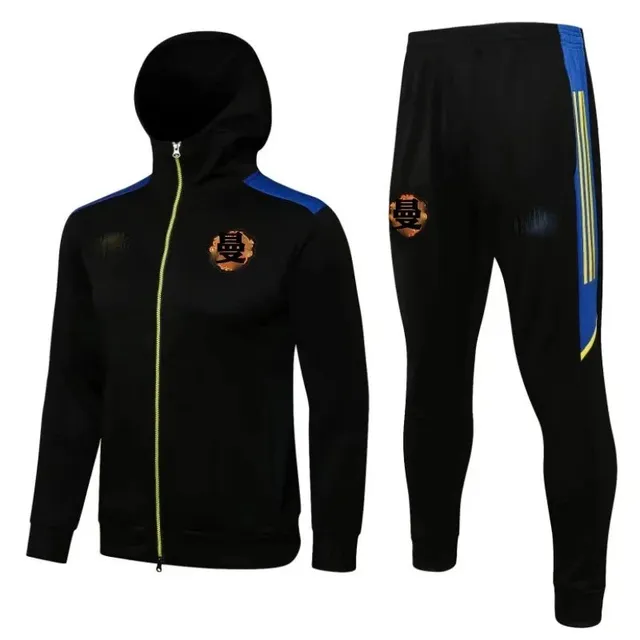 Track Suit Black with Blue and Yellow Accents