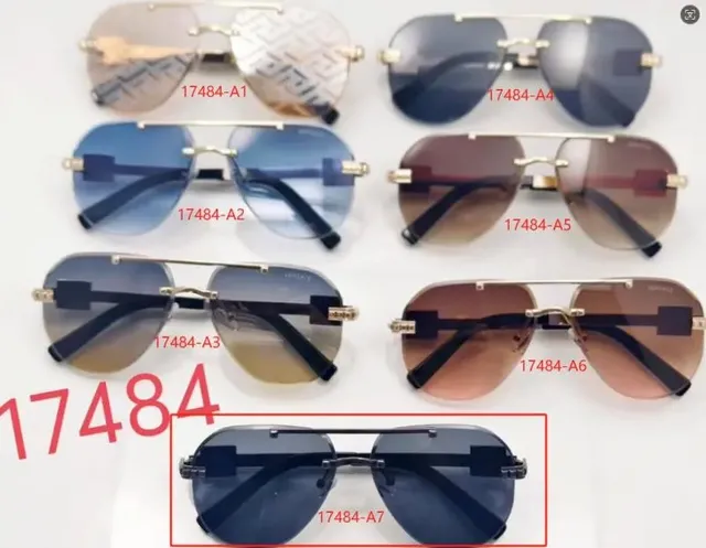 Versace Aviator Sunglasses Metal Frame with Logo Detail