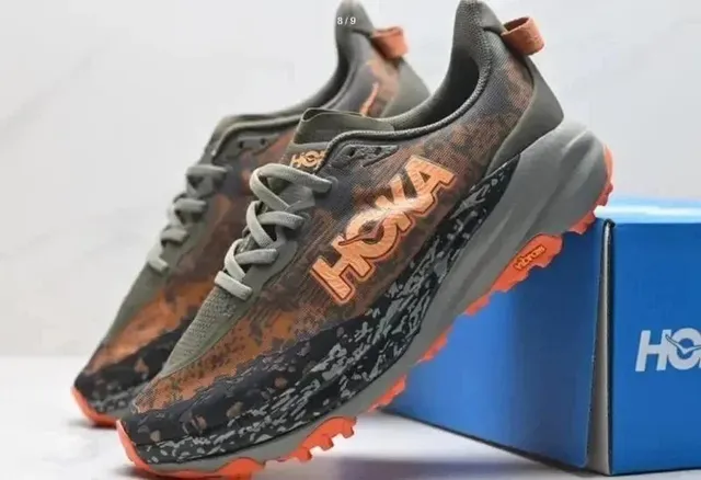 Hoka Trail Running Shoe Camouflage Orange