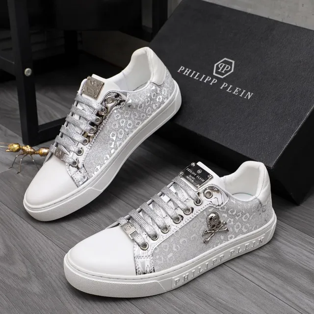 Philipp Plein Skull Sneaker Leopard Print Metallic