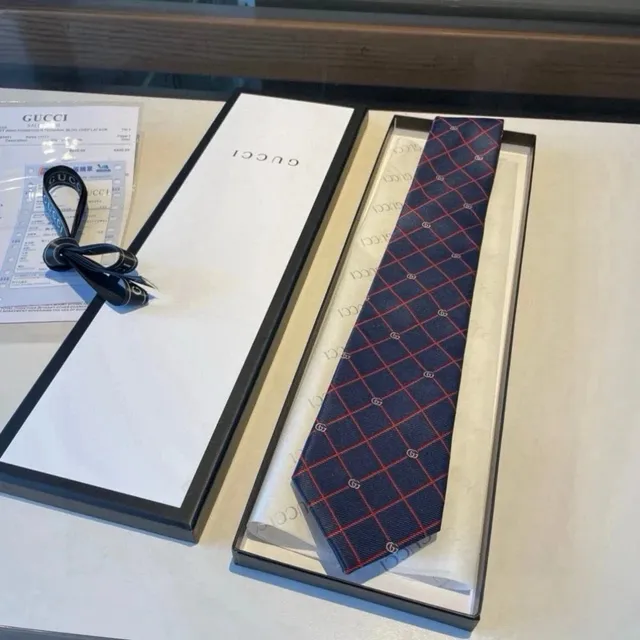 Gucci Neck Tie GG Grid Pattern