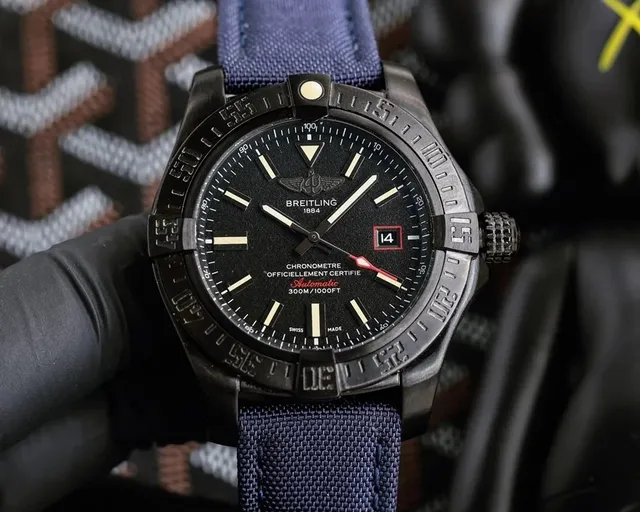 Breitling Avenger Black Dial with Navy Strap