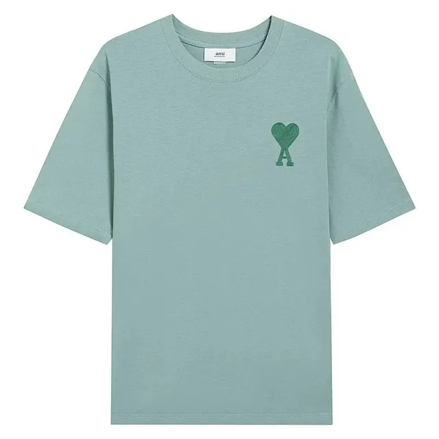 AMI Paris Heart Logo T-Shirt Mint Green