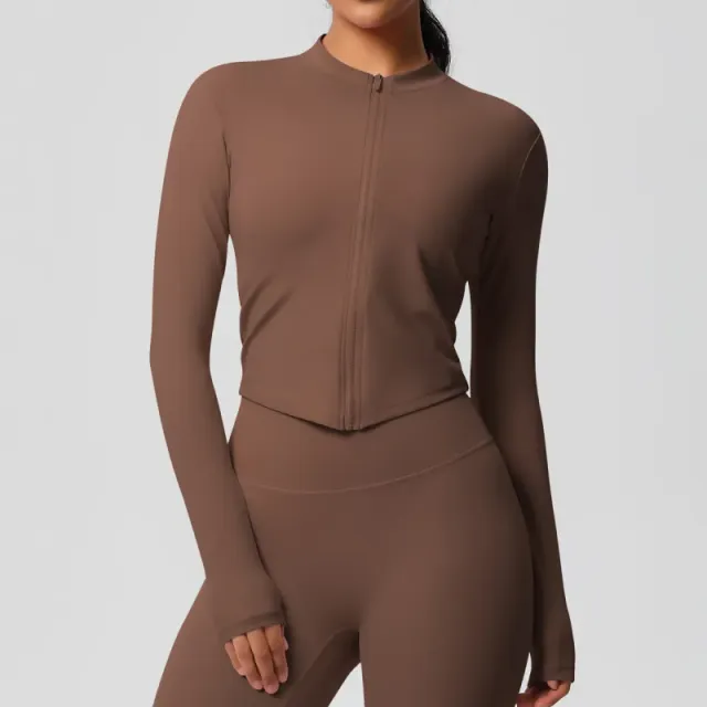 7106 zipper jacket-chestnut color