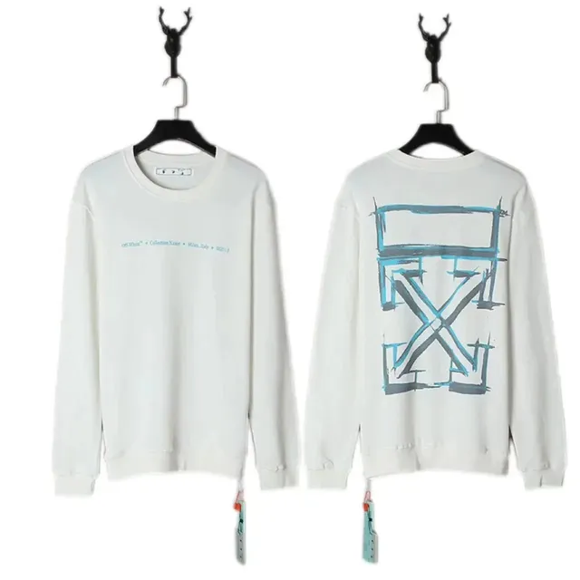 Off-White Crewneck Sweatshirt Industrial Blue Arrow Print