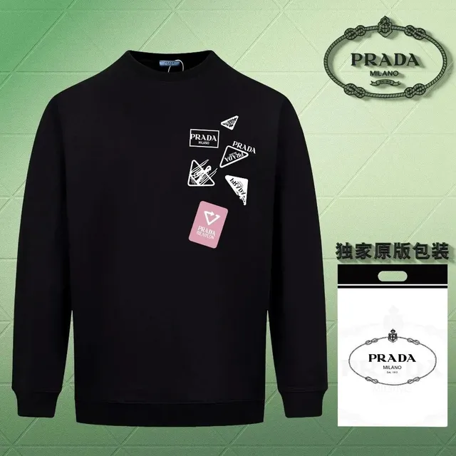 Prada Crewneck Sweatshirt Logo Patch