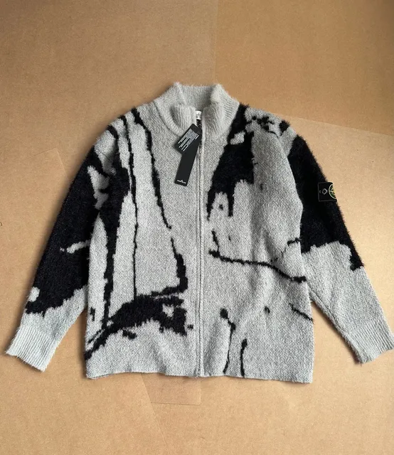 Stone Island Zip-Up Knit Cardigan