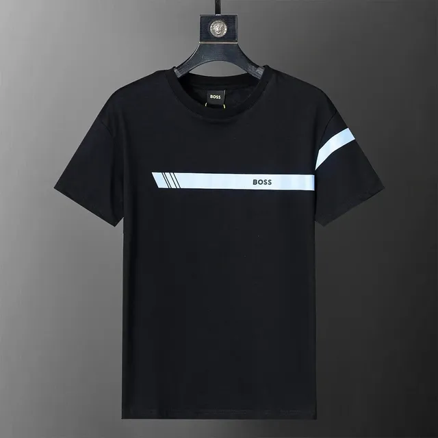 Hugo Boss Logo Stripe T-Shirt Black with Reflective Stripe