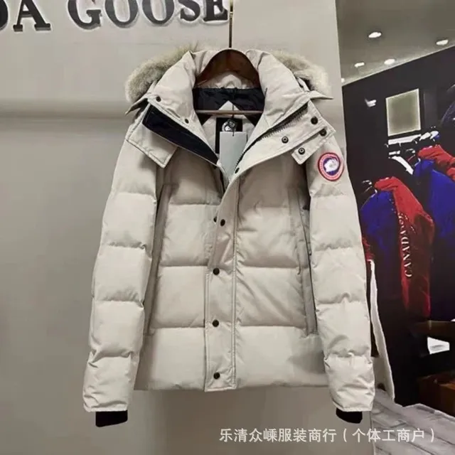白色红标毛领