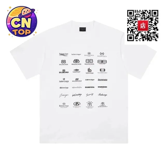 Balenciaga Logo Print T-Shirt Multi-Logo