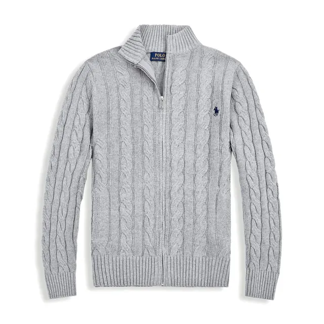 Polo Ralph Lauren Cable Knit Half-Zip Sweater Heather Grey