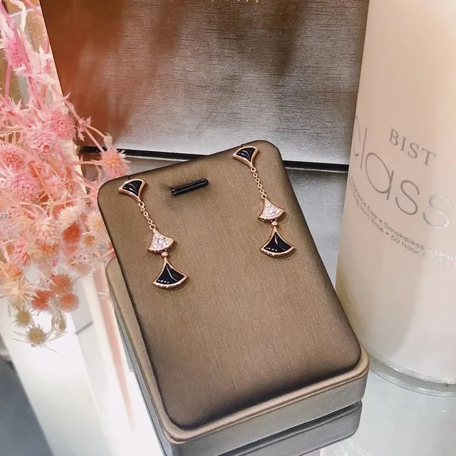 Bulgari Serpenti Earrings Fan Motif with Onyx and Diamonds
