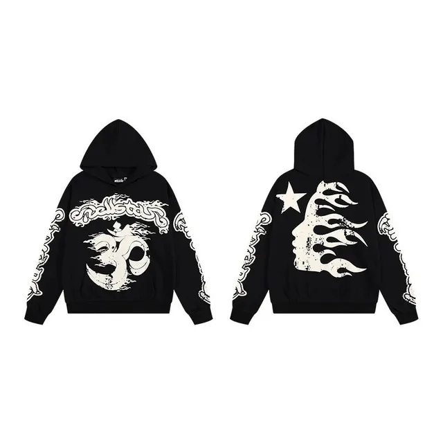 Hellstar Hoodie Om Symbol Flame Print
