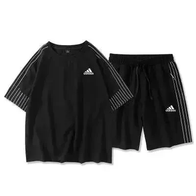 Adidas T-Shirt and Shorts Set Three-Stripe