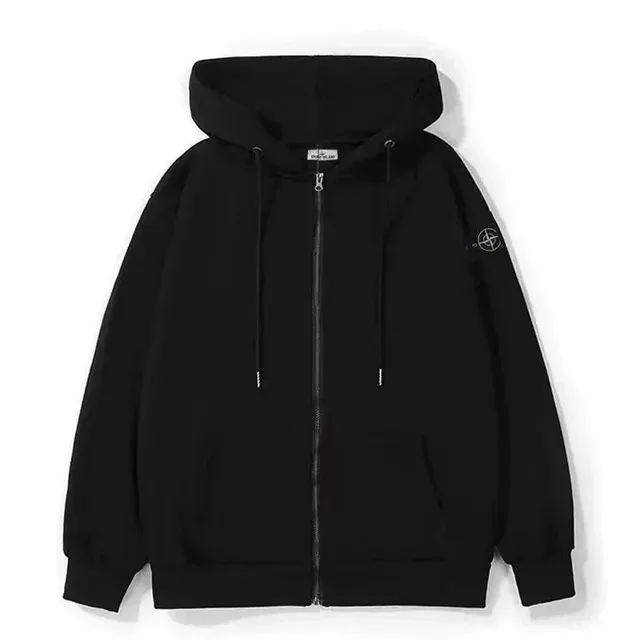 Stone Island Zip-Up Hoodie Compass Logo
