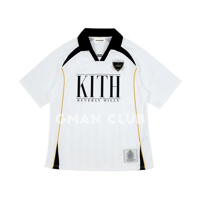 Kith Beverly Hills Soccer Jersey White Black Gold