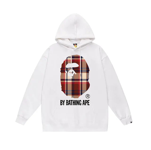 BAPE Hoodie Plaid Ape Head