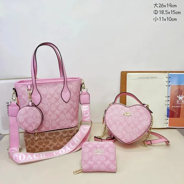 Coach Signature Canvas Set Pink Monogram