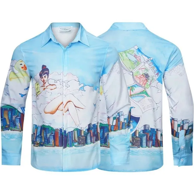 Casablanca Camp Collar Shirt Cityscape Print