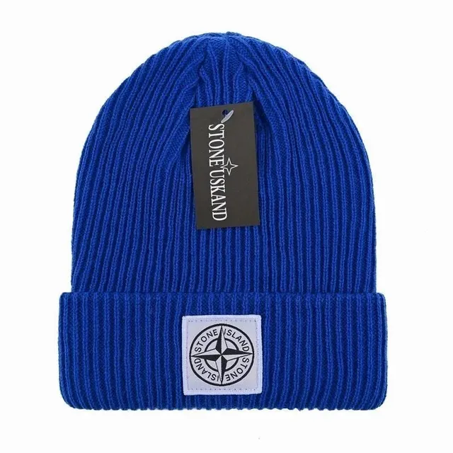 Stone Island Ribbed Beanie Compass Logo Patch
