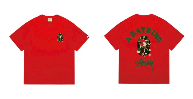 BAPE × Stüssy Short-Sleeve T-Shirt A Bathing Ape x Stussy Camo