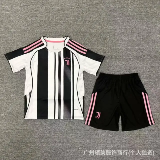 Adidas Home Kit Black and White Stripes with Pink Accents