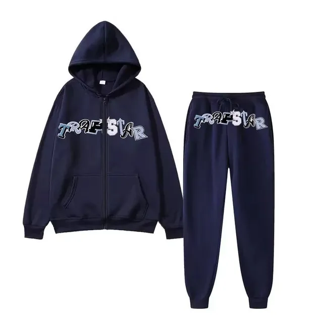 Corteiz Zip-Up Hoodie and Joggers Set TRAF STAR Graphic