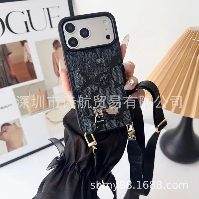 Coach Phone Crossbody Case Signature Print with Card Slot