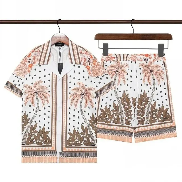AMI Paris Palm Tree Print Set Tropical Palm Motif