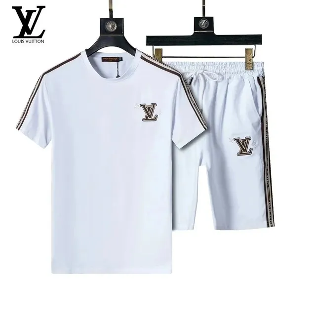 Louis Vuitton T-Shirt and Shorts Set LV Logo Tape Trim