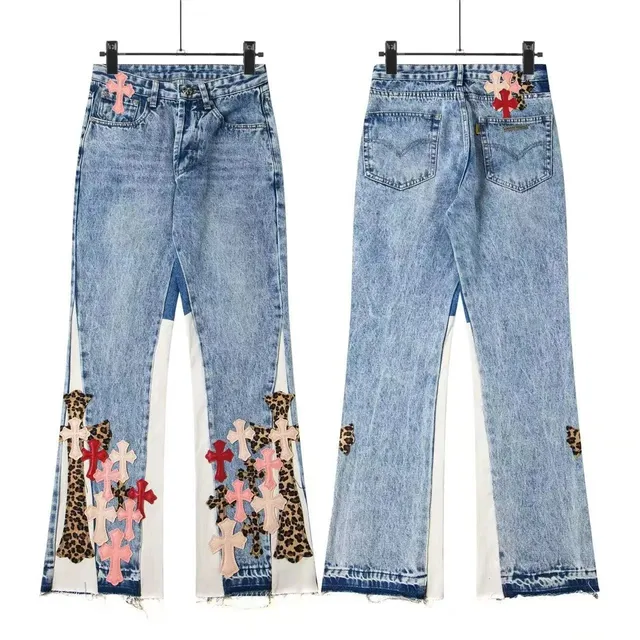 Chrome Hearts Flared Jeans Cross Patch