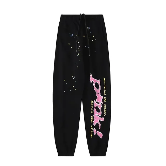 Sp5der Joggers Star Print with Rhinestone Logo