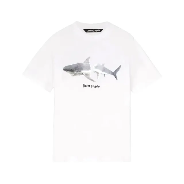 Palm Angels Shark Graphic Tee Shark Print