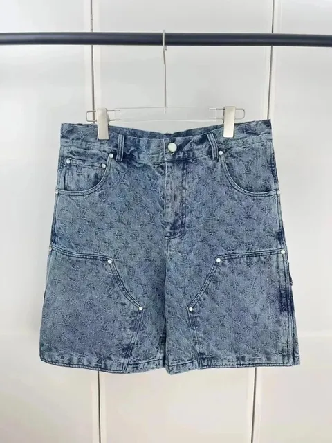 Louis Vuitton Monogram Denim Shorts Acid Wash