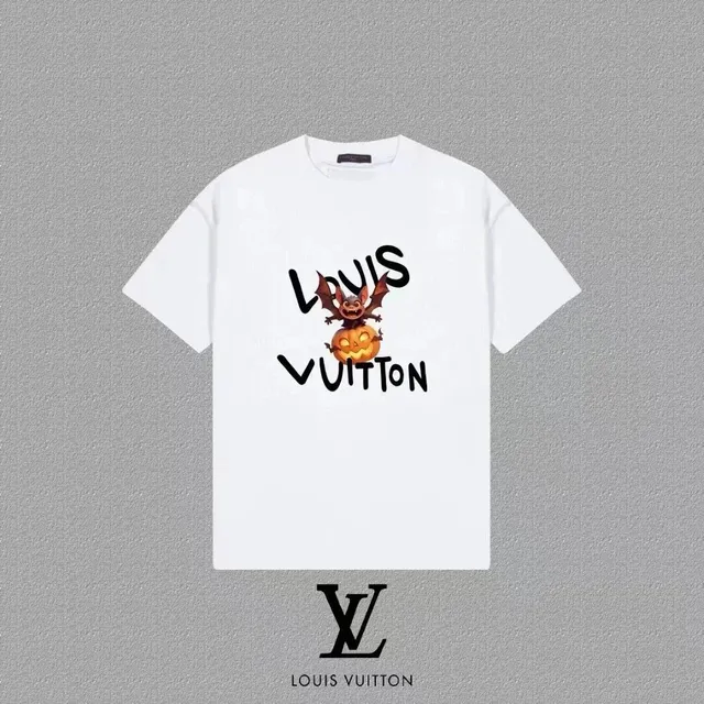 Louis Vuitton T-Shirt Halloween Bat and Pumpkin Print